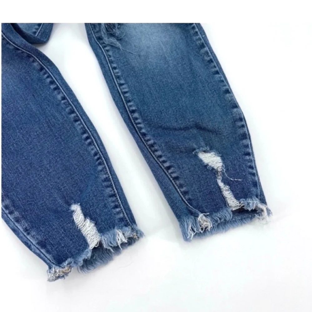 Kancan Button Fly High Rise Ankle Skinny Jeans size 9/28 distressed frayed hem - Picture 4 of 5